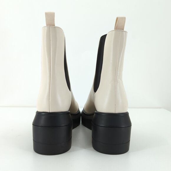 STUART WEITZMAN Women 4.5 C Norah Boots Bootie White Ankle Chelsea Lug Sole NEW - Picture 7 of 9